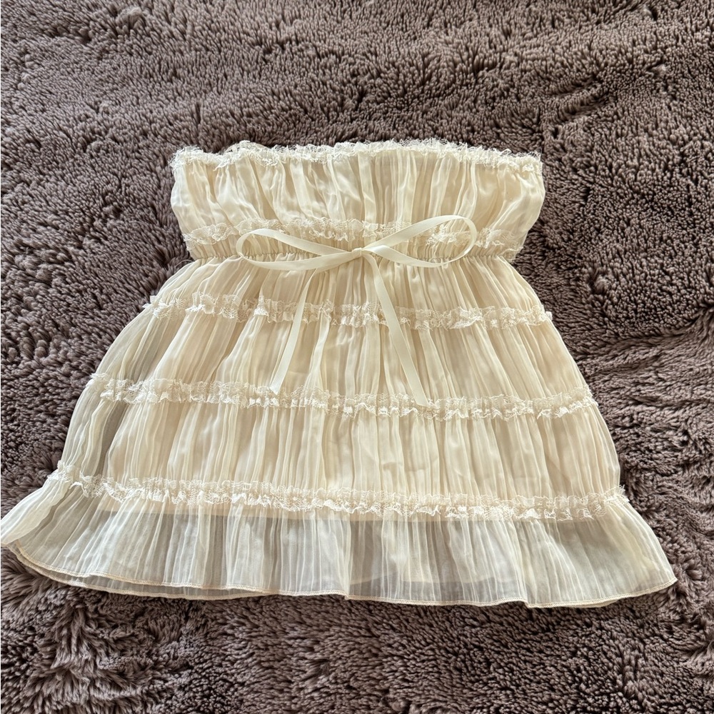 Princess Polly Ivory Lace-Trimmed Top